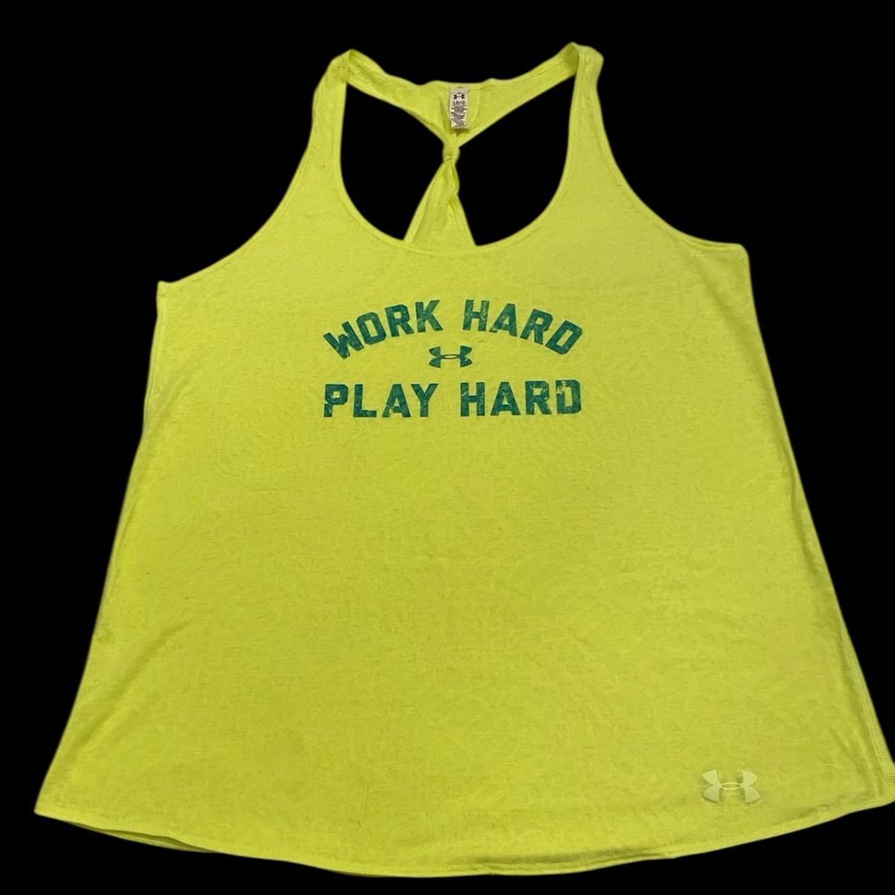 Under Armour Women's Neon Yellow Tank Top L New